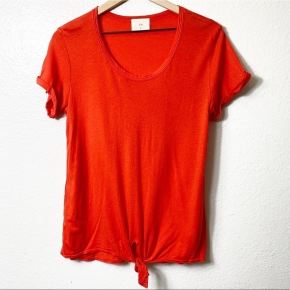 Anthropologie T.la Orange Tie Front Short … - Picture 1 of 4
